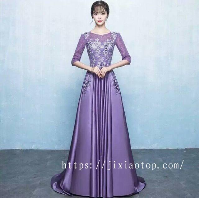 十二星座紫色长礼服，十二星座代表的仙女